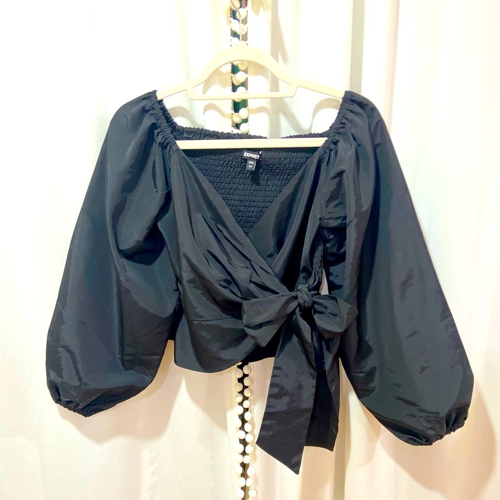 Express Black Wrap Shirt